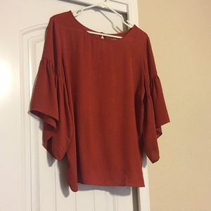 Burnt Orange shirt with flowy sleeves